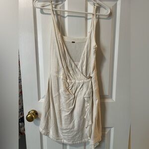 Free People cream/white wrap mini dress